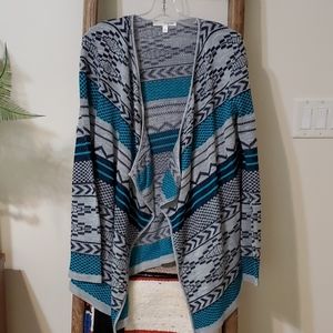 Long sleeve Cardigan southwestern print Large